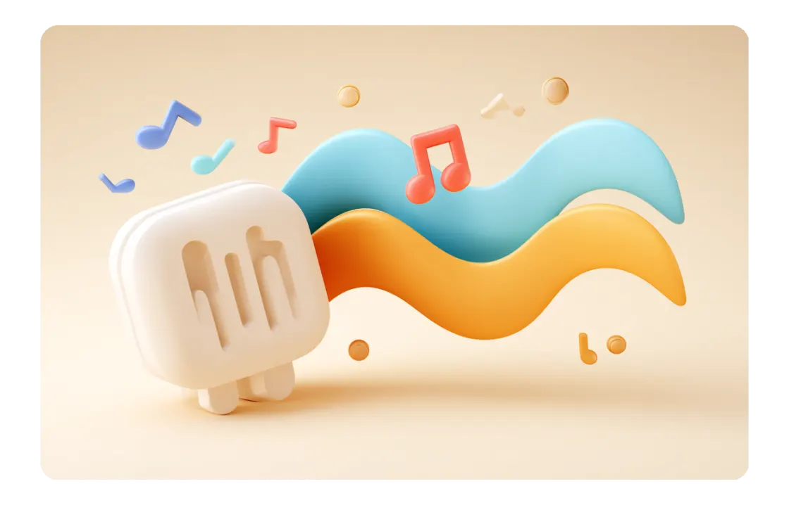 MIDI edit online artwork with abstract note shapes and flowing piano roll-inspired ribbons